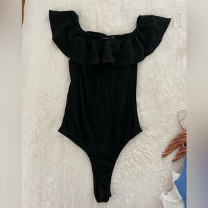 Kendall & Kylie Black Bodysuit One Piece